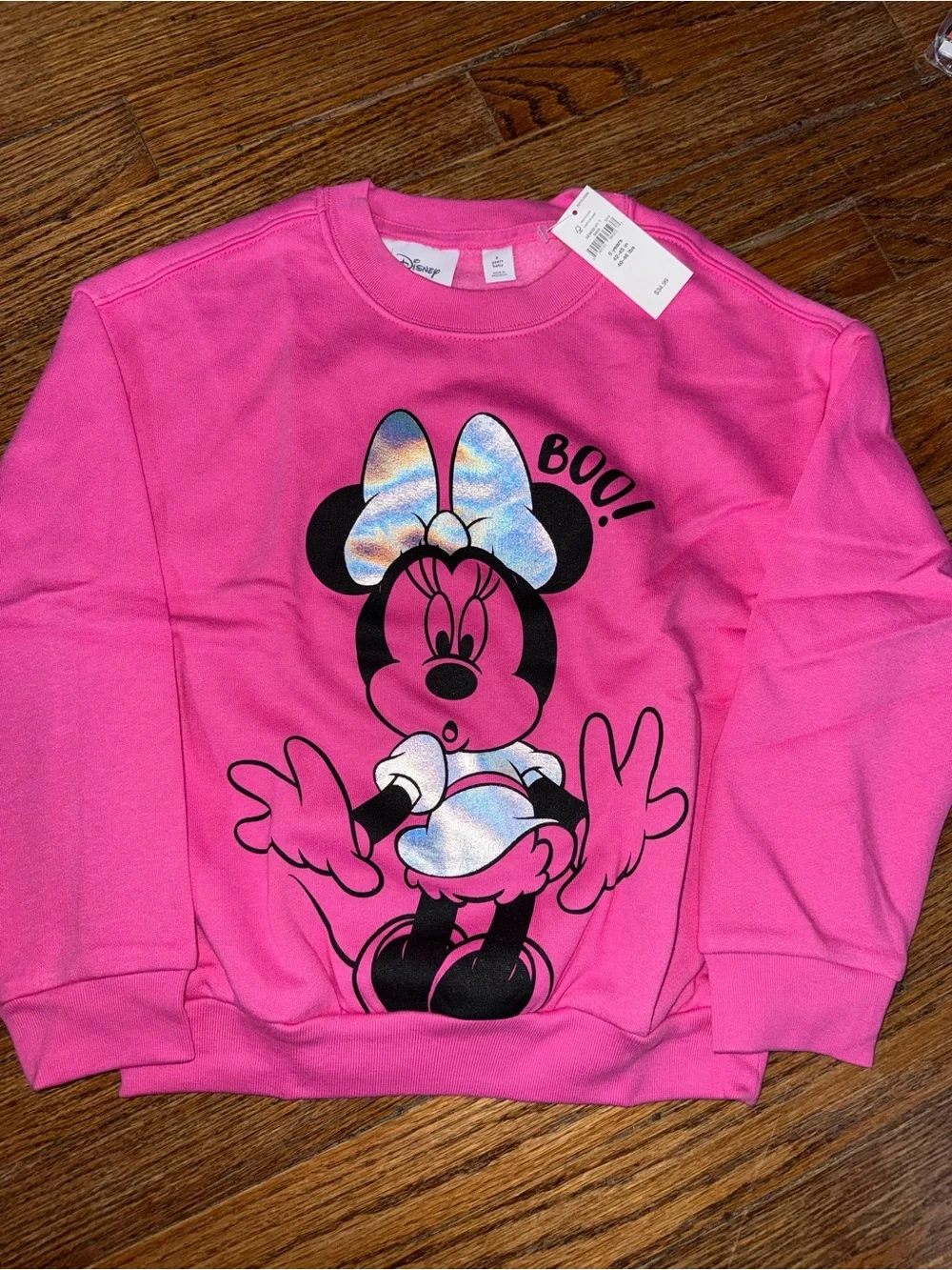 Girls Minnie Mouse Boo! Halloween Sweatshirt. NWT.